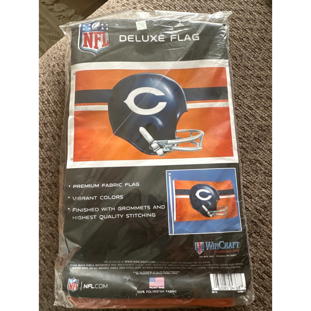 WinCraft Chicago Bears NFL Deluxe Flag 3x5 Grommets 100% Polyester 04768115